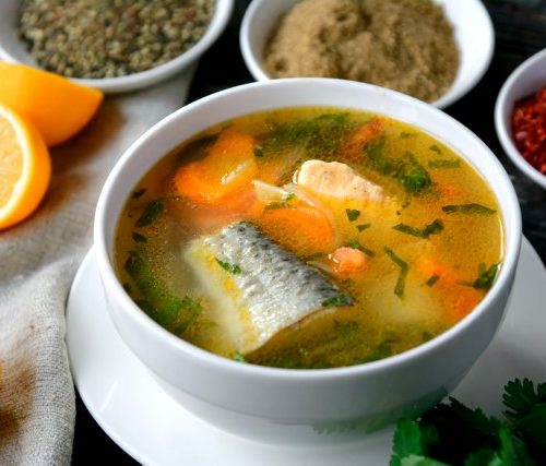 Рыбный Итальянский Суп (сёмга,форель,судак с зеленью)